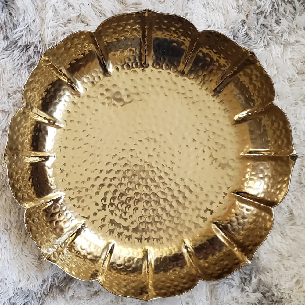 NWT Pier 1 Golden Flower Large Decorative Platter